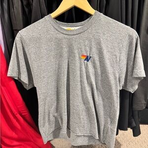 Aviator Nation Cropped Gray T-Shirt with Logo